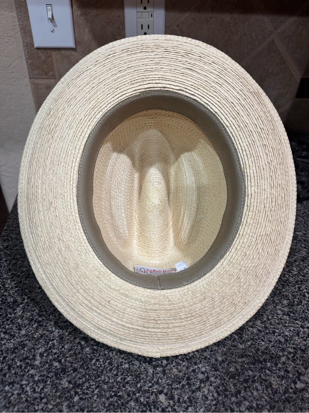 Sunbody hats palm leaf open road style fedora size 7 1/8 - Picture 4 of 5